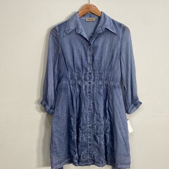 Saga Blouse Lightweight Cotton Silk Boho Beachy Size 0 - Picture 1 of 11